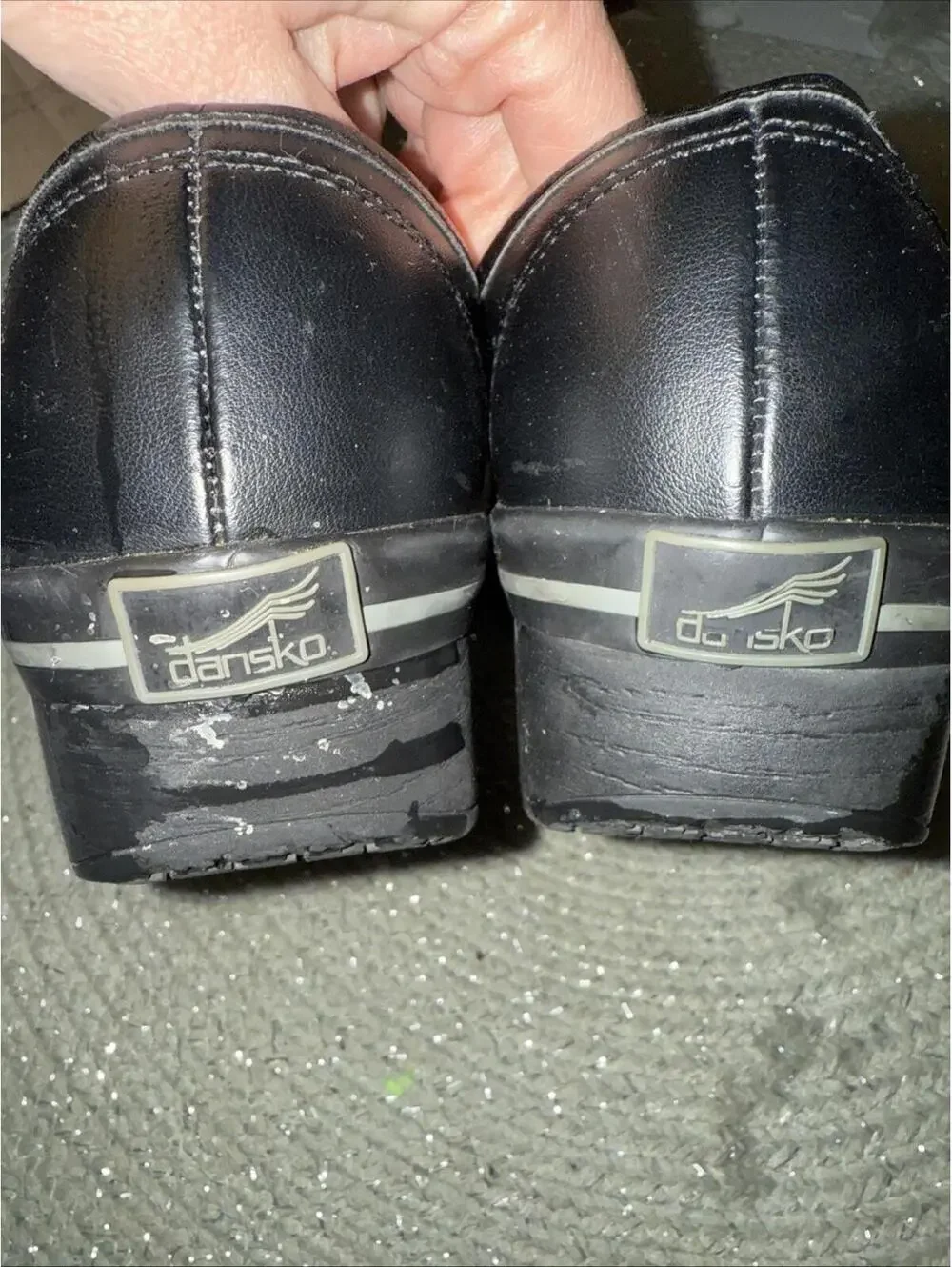 Dansko 8.5US Black Leather Clogs SlipResistant Goth Teacher Halloween Witchy
